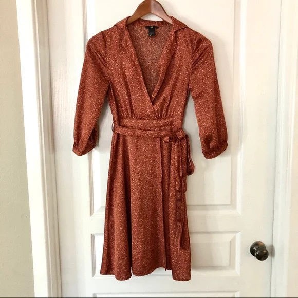 brown satin dress h&m H&M Brown satin mini dress Brand new with